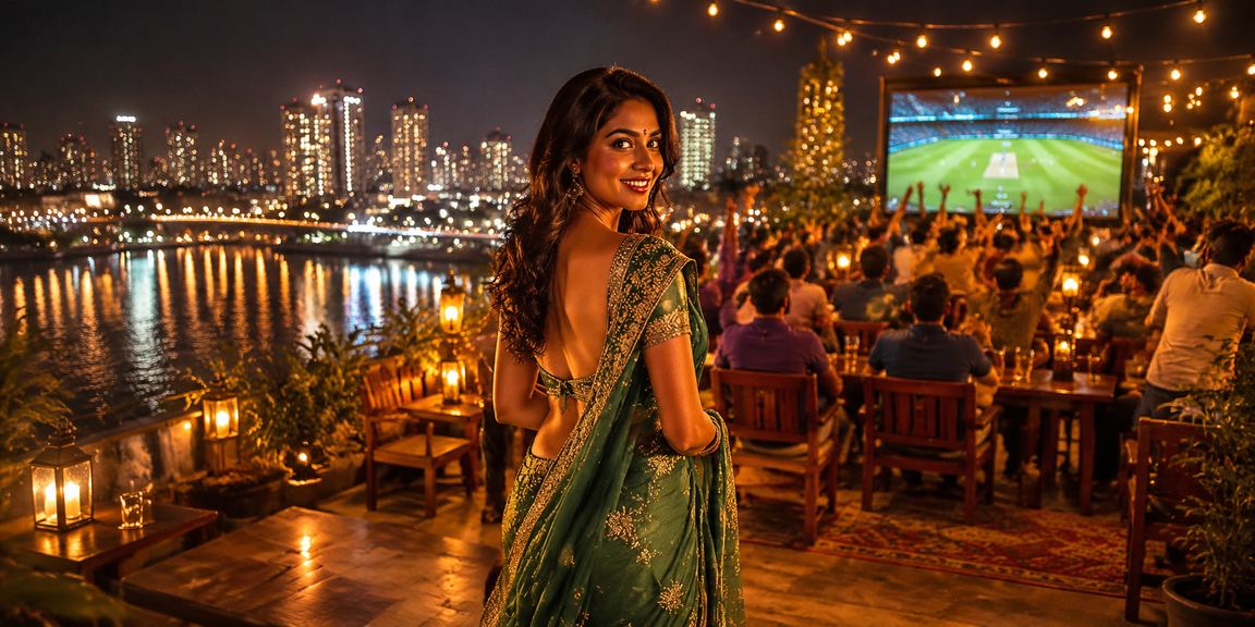 Indian woman enjoying casino responsibly with modern mobile app