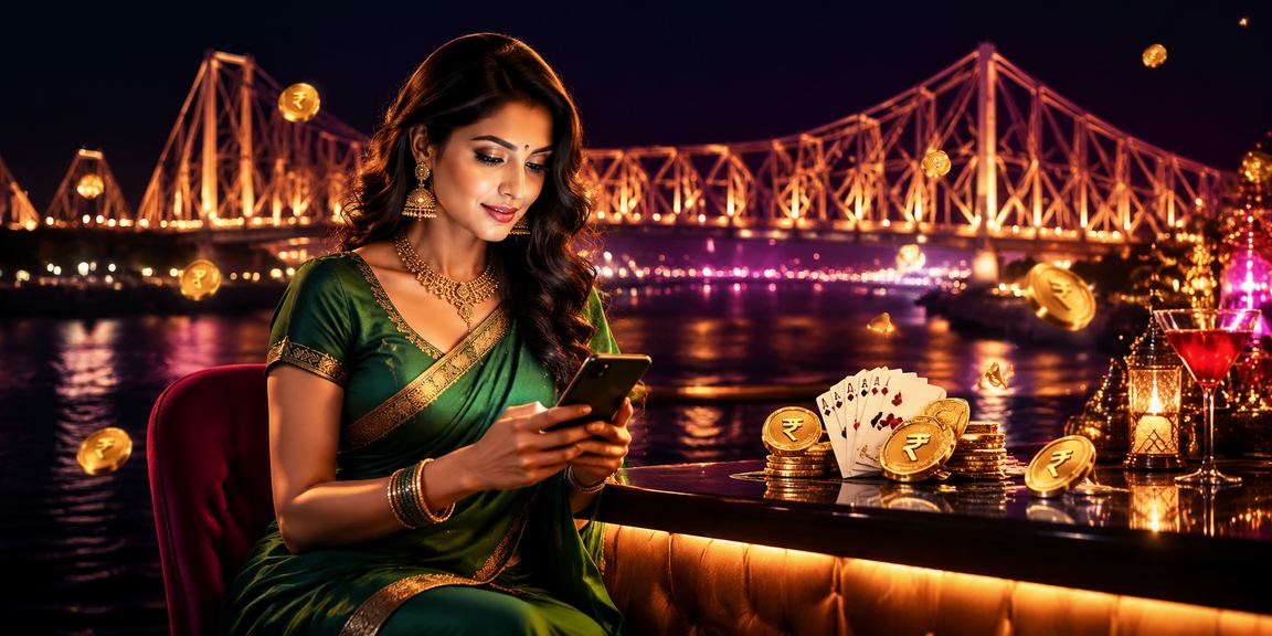 Teen Patti card game scene near Howrah Bridge Kolkata