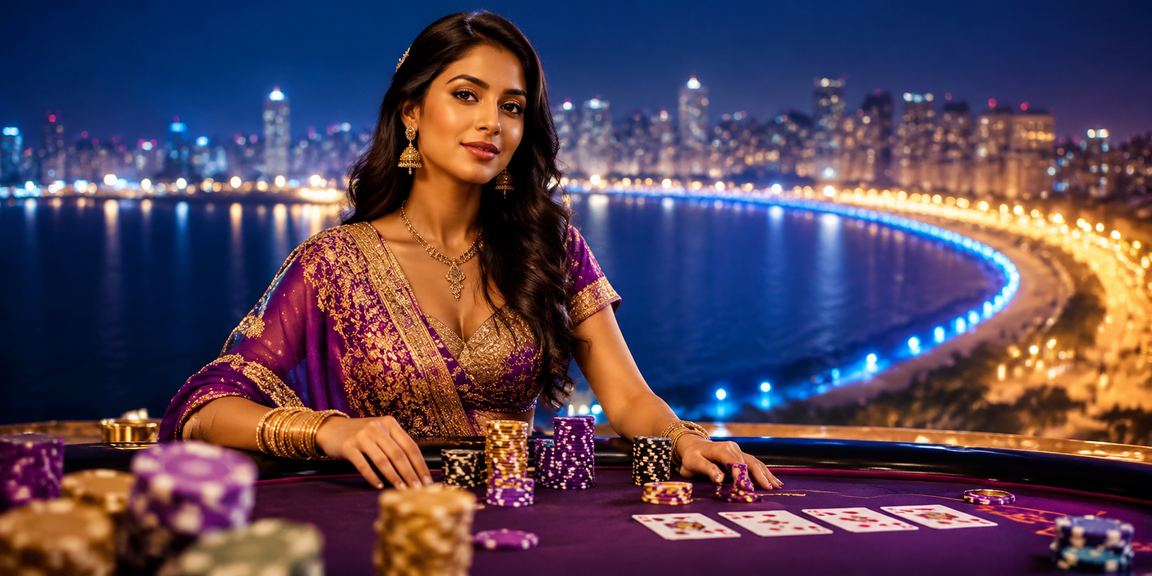 A lively Indian poker game scene at Mumbai Marine Drive